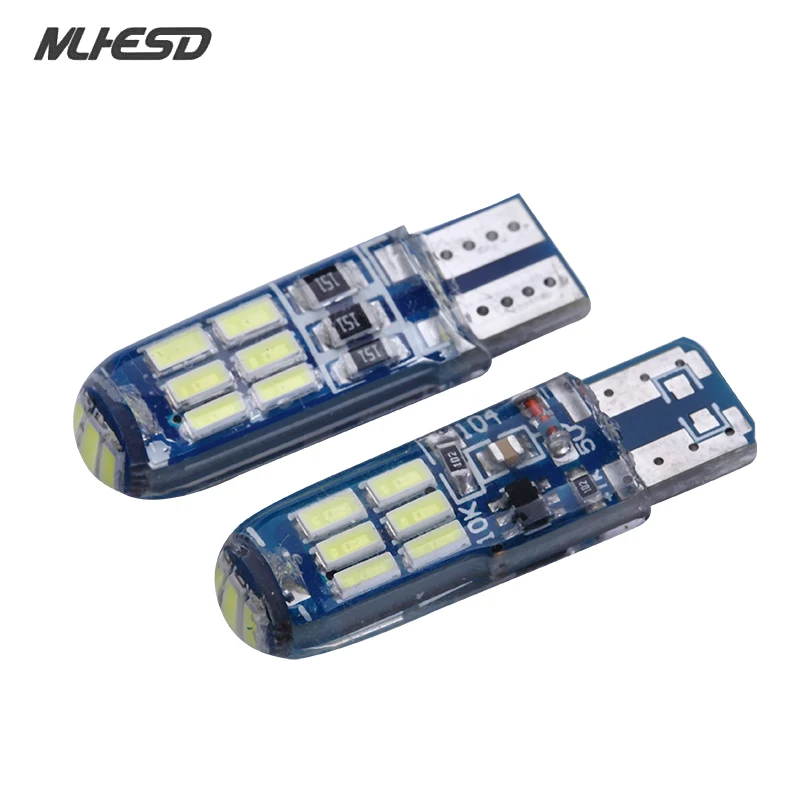 2 шт. T10 Canbus w5w светодиодные силиконовые 3014 15SMD Flash Pcb светодиодное освещение для номерного знака автомобиля Подсветка салона w5w 194 Светодиодные лампы 12 V