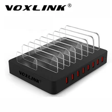 VOXLINK 96W 8 Ports Desktop USB Charger Multi-port USB Charging Station Dock with Stand For iphone ipad Huawei Phone Charger