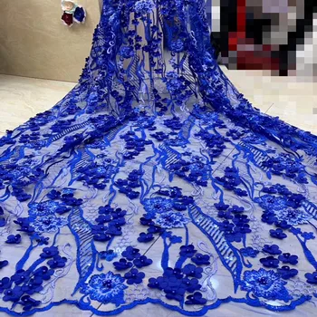 

2019 Latest Sequins Net Laces Fabric High Quality Nigerian Swiss Voile Beaded Tulle Embroidery African Mesh Laces Fabrics A1853