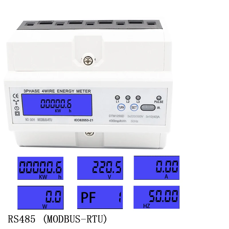 

RS485 modbu three-phase LCD multi-function display power meter wattmeter power meter 3*220/380V 3*230/400V AC 50HZ 60HZ 5-100A