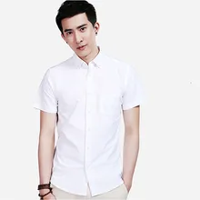 Короткий рукав белый топ мужские платья рубашки хлопок Лето Тонкий Мода Формальные Офисные синие рубашки мужские платья одежда высокого качества