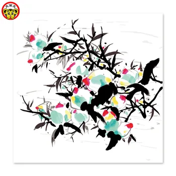 

painting by numbers art paint by number Wu Guanzhong peach famous painting of Chinese ink and ink