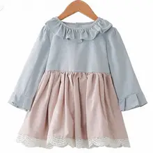 Кружевное платье для девочек осень детское праздничное платье мод милые девушки платья костюмы для детей Детская Belle Костюмы