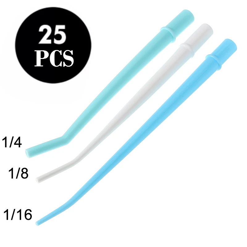 Пластик 25 шт 2,5/3,8/5,8 мм изогнутые наконечники хирургический аспиратор стоматологический слюноотсасыватель наконечники одноразовый