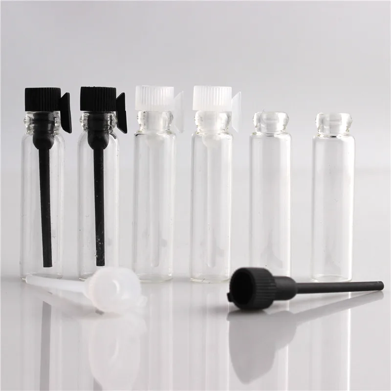 100pcs/lot 1ml 2ML Mini Glass Perfume Small Sample Vials Perfume Bottle Empty Laboratory Liquid Fragrance Test Tube Trial Bottle
