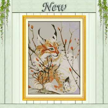 

The cat fairy snow animal diy Decor paintings counted print on canvas DMC 11CT 14CT Cross Stitch kits needlework Sets embroidery