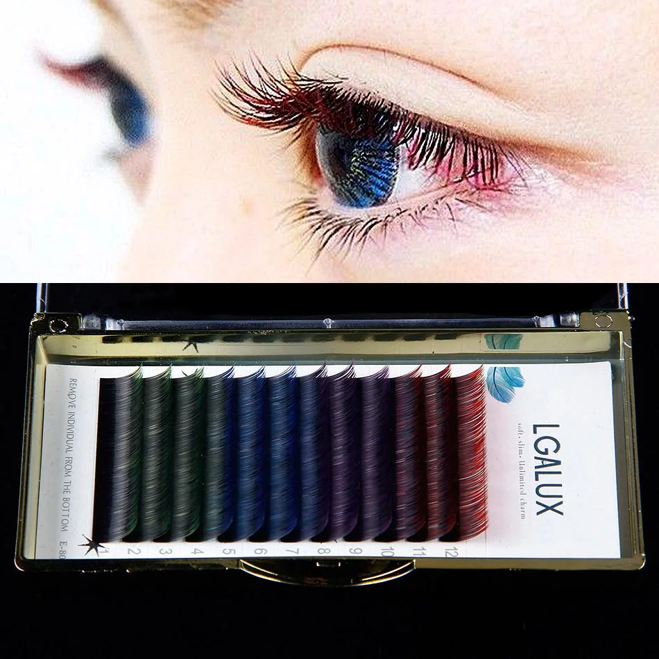 

Performing Eyelashes Individual Eyelashes Extension 4 Colors Mix Makeup False Eyelashes Party Color Fake Eyelashes