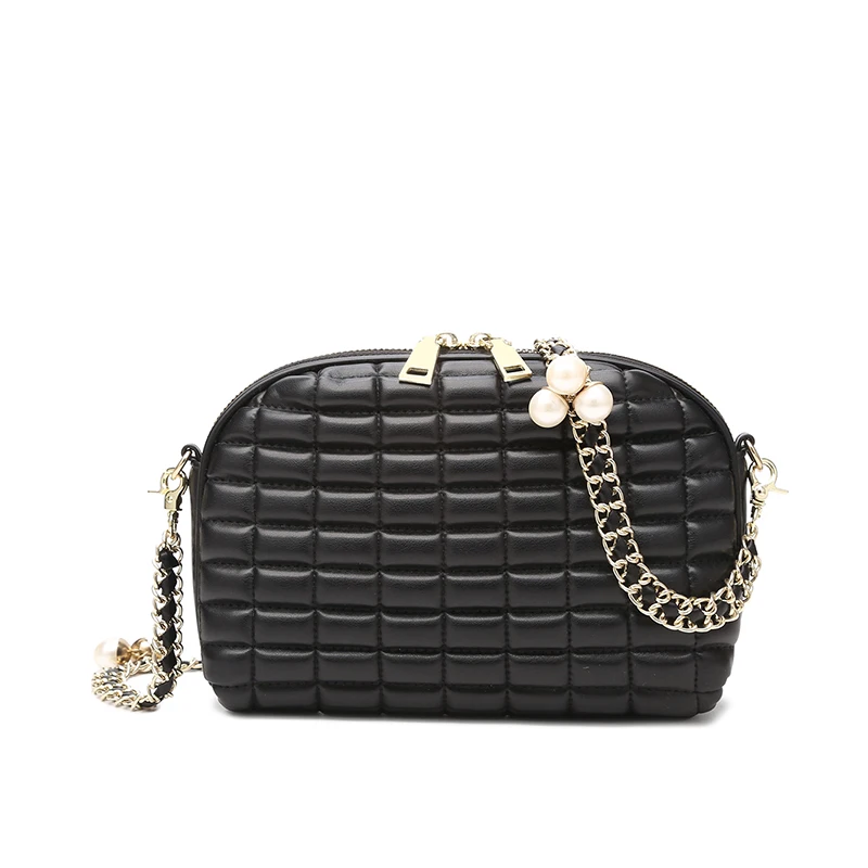 

2019 New Rhombic Bag Shoulder Messenger Bag Wild Soft Leather Handbag Chic Chain Bag Shell Bag