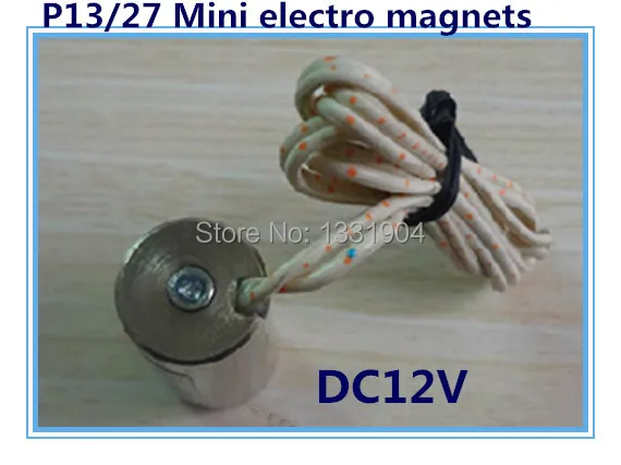

2pcs/lot P13/27 Round Electro Holding Magnet DC12V, DC solenoid electromagnetic, mini round electro holding magnet
