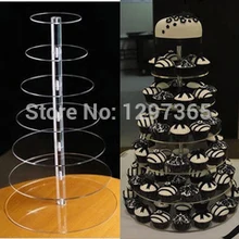 Красивая 7 уровня Прозрачный акриловый свадебный торт оформление стенда