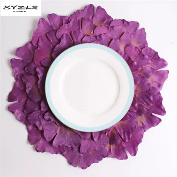 

XYZLS Creative Cloth Ding Table Placemat Handmade Flowers Kitchen Tableware Pad Coaster Coffee Tea Place Mat 6PCS/Set