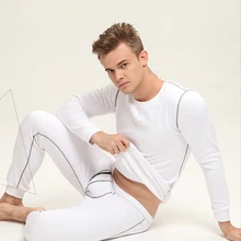 Одноцветные зимние мужские плотные Топы с длинным рукавом+ штаны, теплые термобелье, кальсоны, комплекты нижнего белья, набор плотного размера плюс