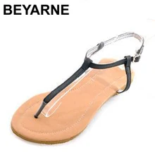 BEYARNE New Roman Flat Sandals For Women Sandals Summer Black White Sweet Ladies Fashon Leisure Shoes