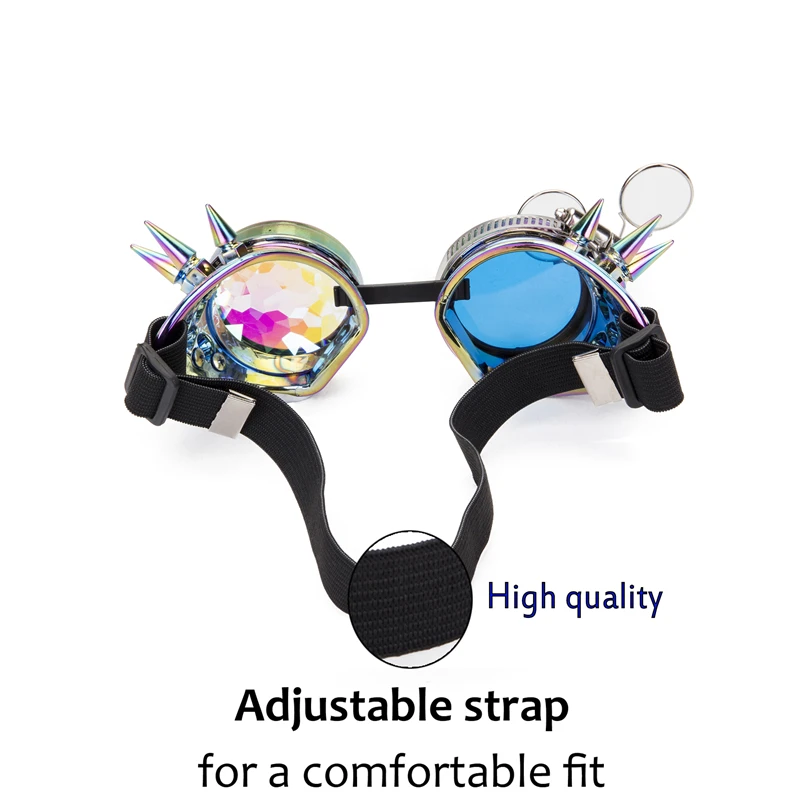 C. F. Очки разных цветов линзы панк очки радужные EDM очки унисекс заклепки стимпанк очки Косплей винтажные готические очки