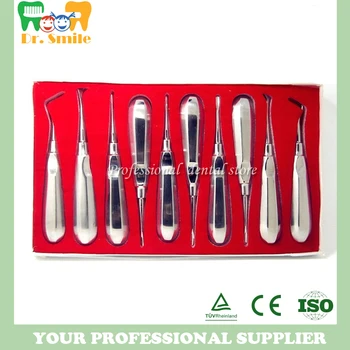 

10Pcs Stainless Steel Dental Elevator Oral Tooth Loosening Root Extraction Kit