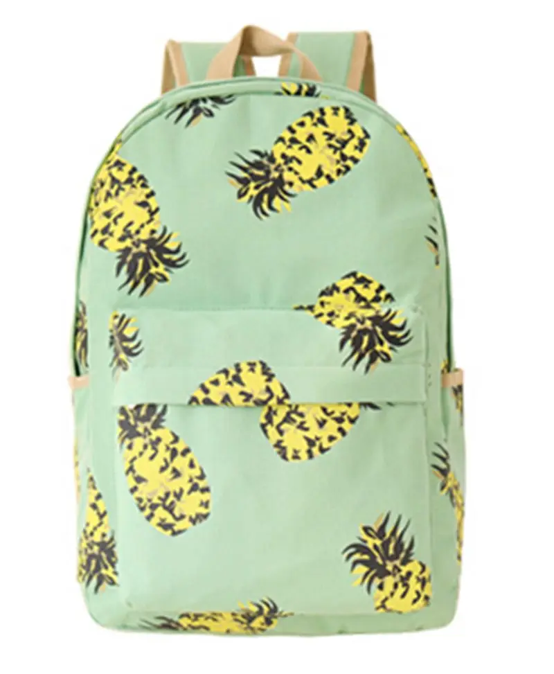 

Tara Sergy Fresh Canvas Women Backpack School Bag for Teenagers Ladies Girl Back Pack Schoolbag Bagpack Mochila Fruit Pineapple