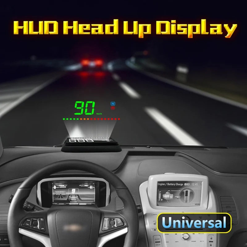 

Universal Multi Color Auto Car HUD GPS Head Up Display Speedometers Overspeed Warning Dashboard Windshield Projector