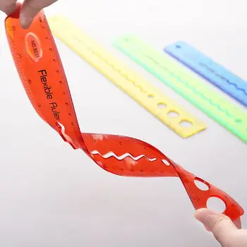 

30cm Soft Flexible Ruler Multicolor Measure Straight Rulers Office School Supplies Stationery Students Kids Gifts