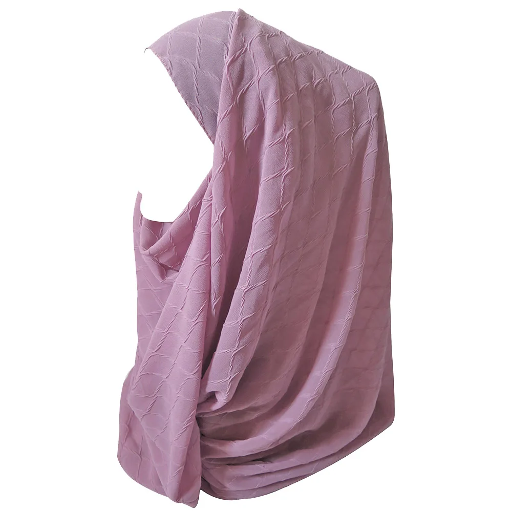 Ромба мусульманский хиджаб шифон платок шаль Обёрточная бумага - Цвет: 8 dusty pink