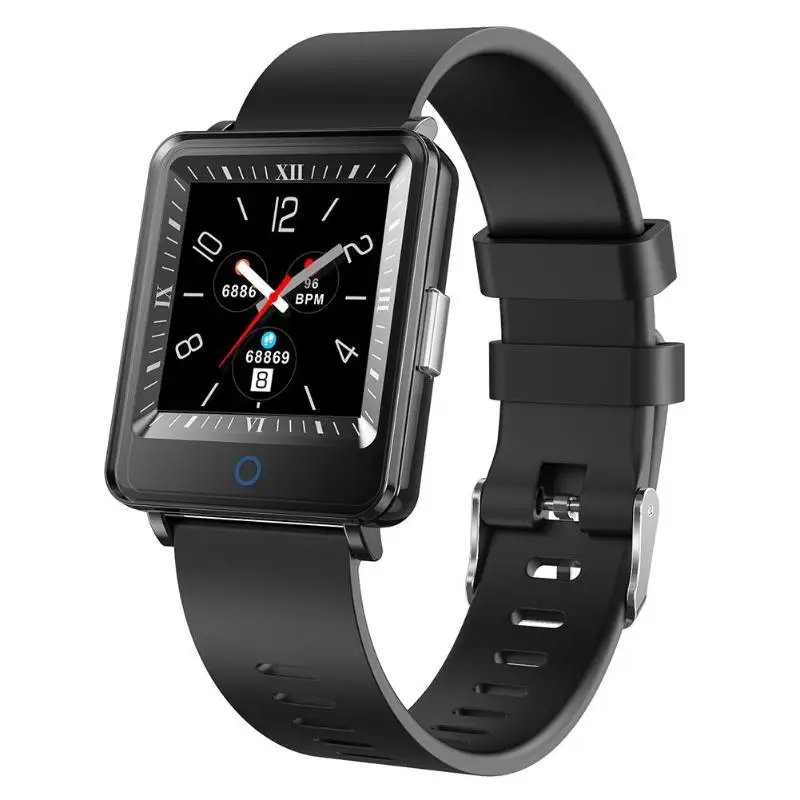 CV16 Bluetooth 4,0 водонепроницаемый IP67 умный браслет с сердечным ритмом и артериальным давлением - Цвет: Black silicone