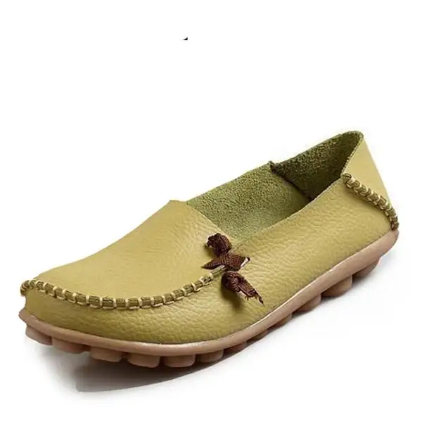 BEYARNE/дышащая женская обувь из натуральной кожи; коллекция года; модная повседневная обувь на плоской подошве со шнуровкой; нескользящая Уличная обувь в горошек; большие размеры - Цвет: fruit green