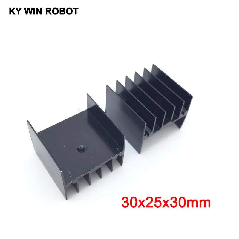 10 шт. черный алюминиевый К-220 30 х 25 х 30 мм радиатора 220 радиатор транзистор радиатора TO220 охлаждения Cooler 30*25*30 мм с 2Pin