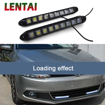 

LENTAI 1Set Car Daytime Running Lights 12V 9 LED DRL Lamp For BMW E46 E60 Ford focus 2 Mazda 3 Volkswagen Polo Golf 4 Skoda