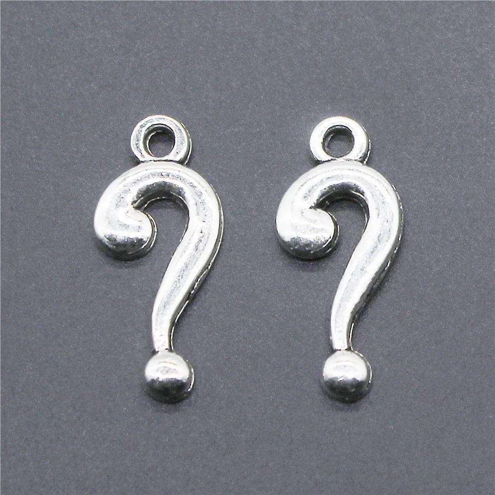 

40pcs Charms Question Mark 18x8mm Antique Silver Pendant Charms For Jewelry Making Diy Jewelry Accessories