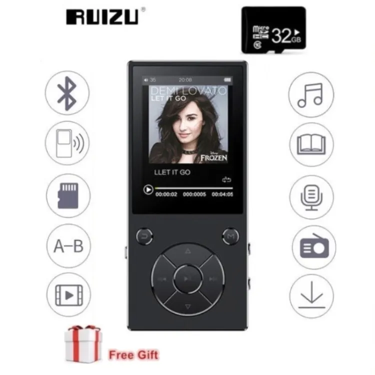 Новейший MP3 плеер RUIZU D11 с Bluetooth 2 4 дюймовый музыкальный 8 ГБ металлический Built in Speaker