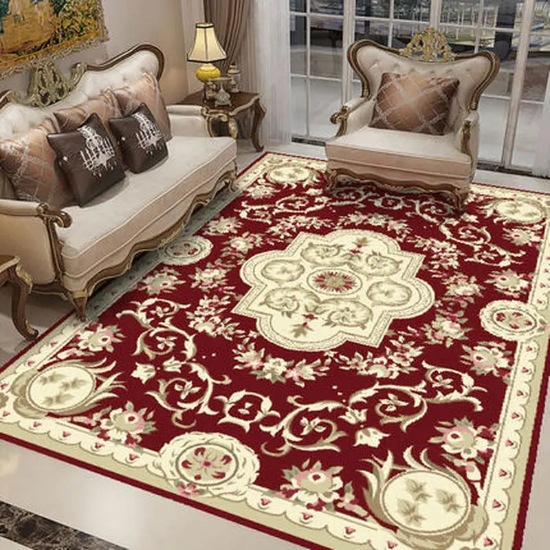 Роскошный благородный резной жаккардовый утолщенный ковер большой прикроватный коврик с высокой адсорбцией Противоскользящие коврики для гостиной спальни отеля напольный коврик