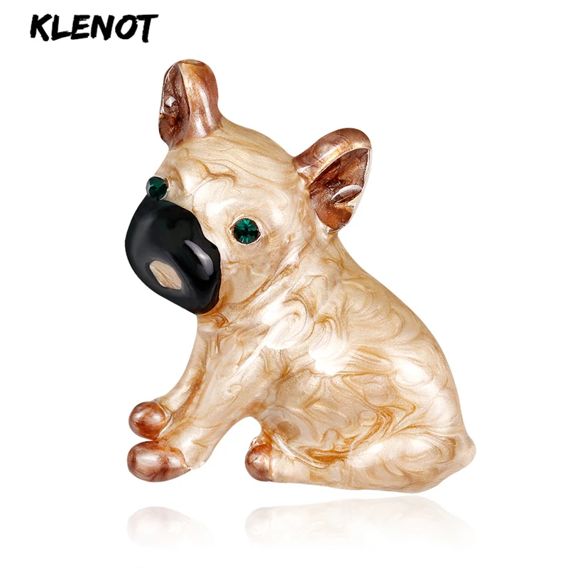 

Cute Bulldog Dog Rhinestone Brooch Enamel Metal Pin Crystal Brooch Scarf Accessories Pins and Brooches for Women Animal Jewelry