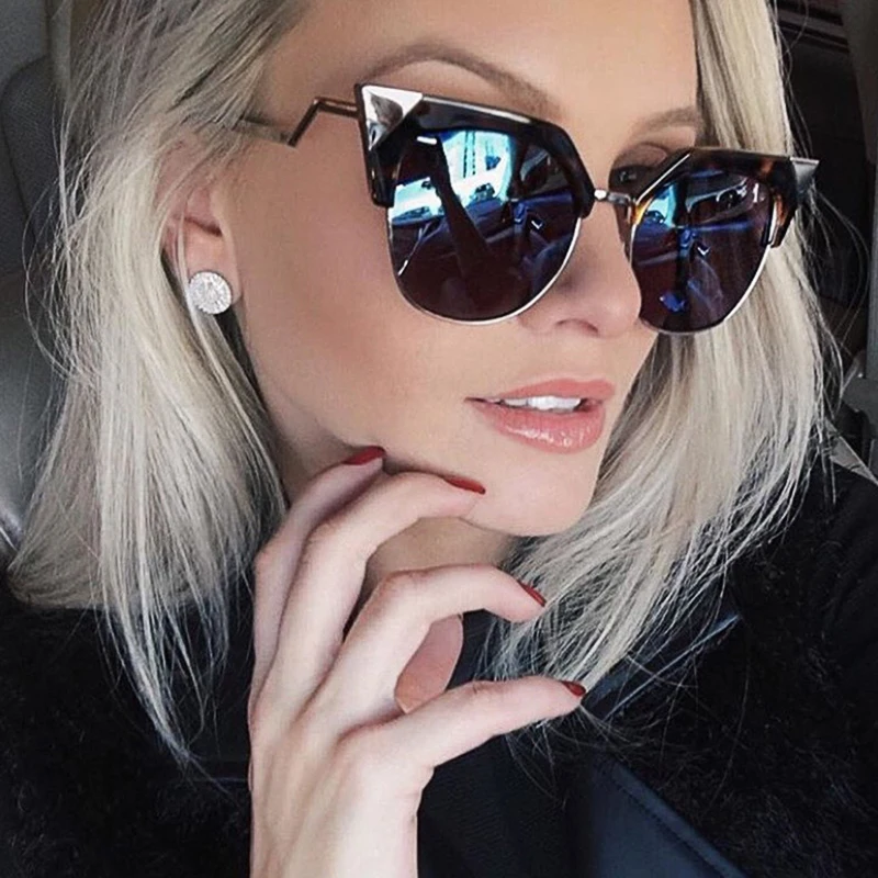 Wnnty Cat Eye Солнцезащитные Очки Женщины Моды Дизайнер Покрытие Monturas Ultraligeras Гибка