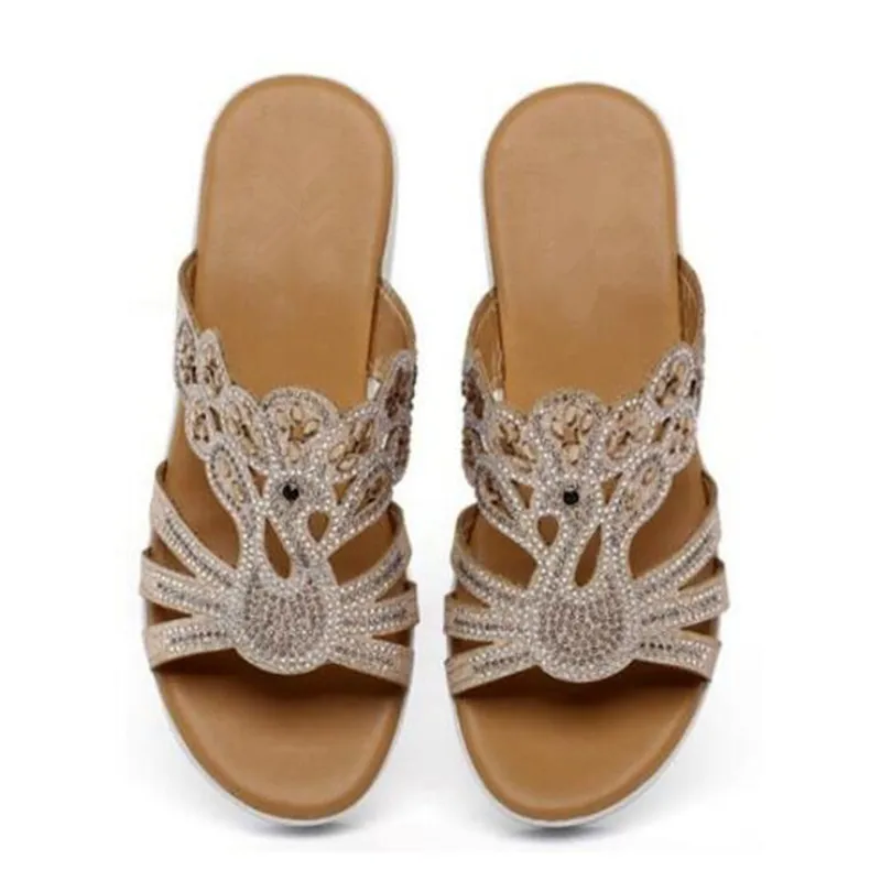Hot 2019 Newest Fashion Rhinestone Summer Sandals Women Shoes High Heel Sandals Non-slip Platform Wedges Slippers Women Sandals Hot 2019 Newest Fashion Rhinestone Summer Sandals Women Shoes High Heel Sandals Non-slip Platform Wedges Slippers Women Sandals