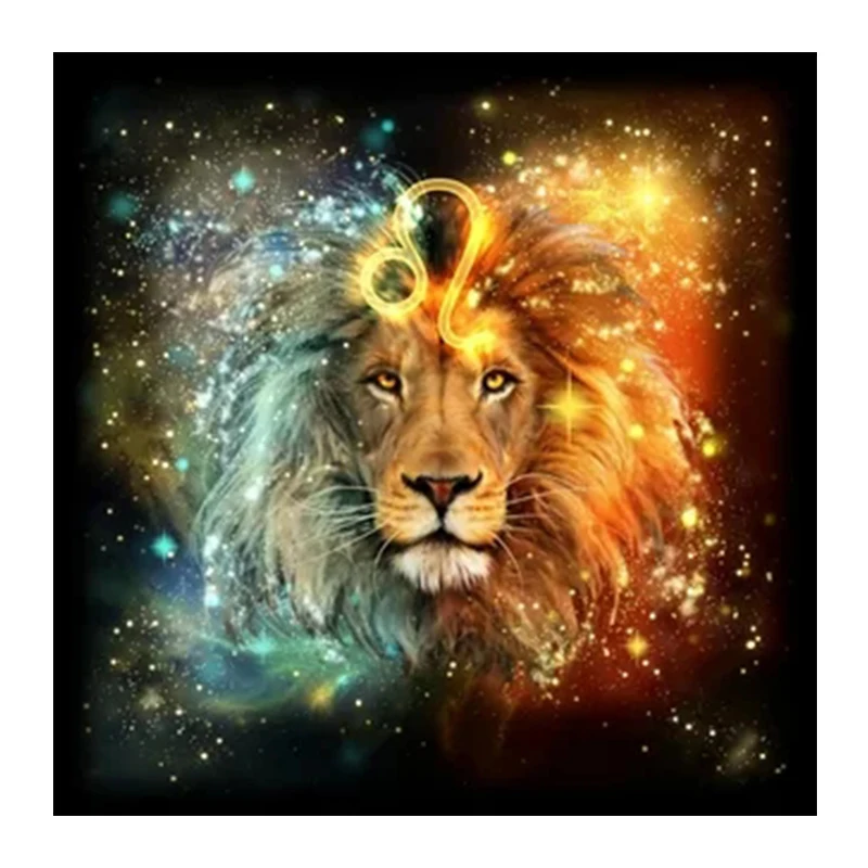 

Diamond Embroidered Diy Diamond Inlay Diamond Painting Painted Lion Halloween Cross Stitch Set Home Decoration Mural