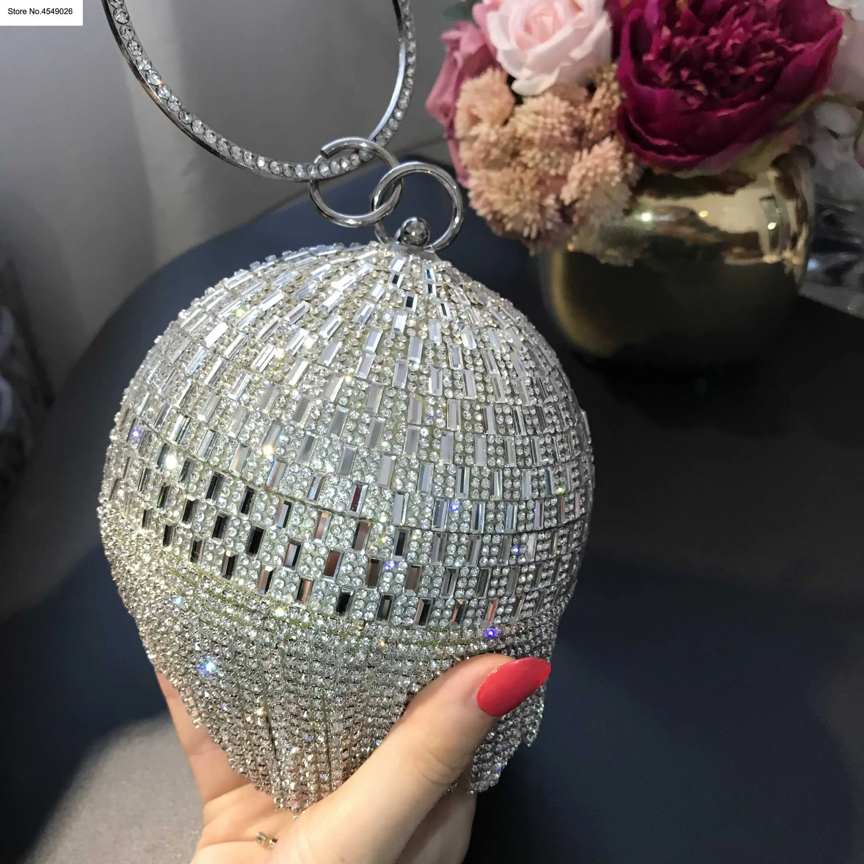 

Acrylic Evening Bag Gold PearlDinner Original Single Factory Direct Pin Diamond Handbag Heart Shaped Mini Ins Popular
