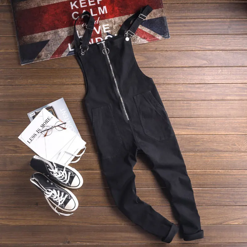 cotton black overalls