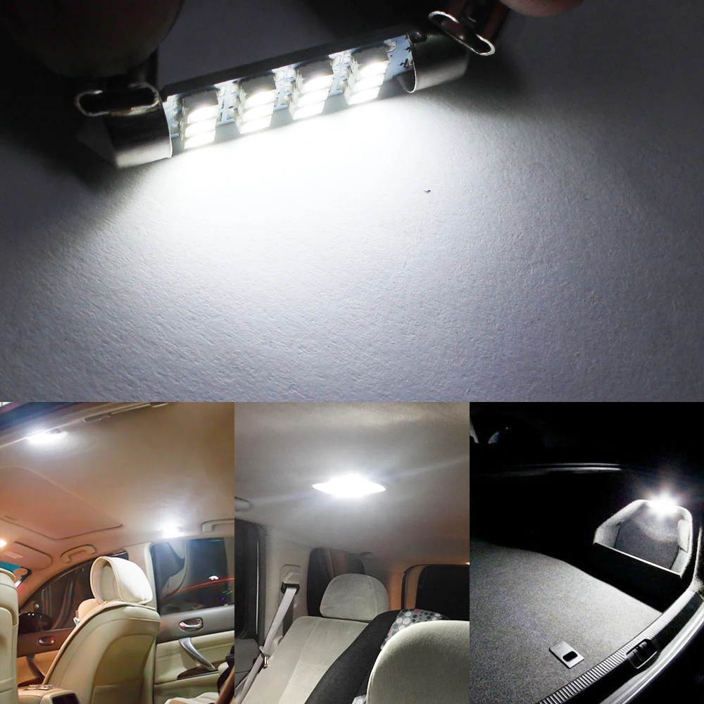10pcs Car Interior Led Light Festoon C5w 41mm 12smd 3528 10pcs Car Interior Led Light Festoon C5w 41mm 12smd 3528 Dome Bulbs Auto Map Reading Lamp White Dc 12v In Signal From