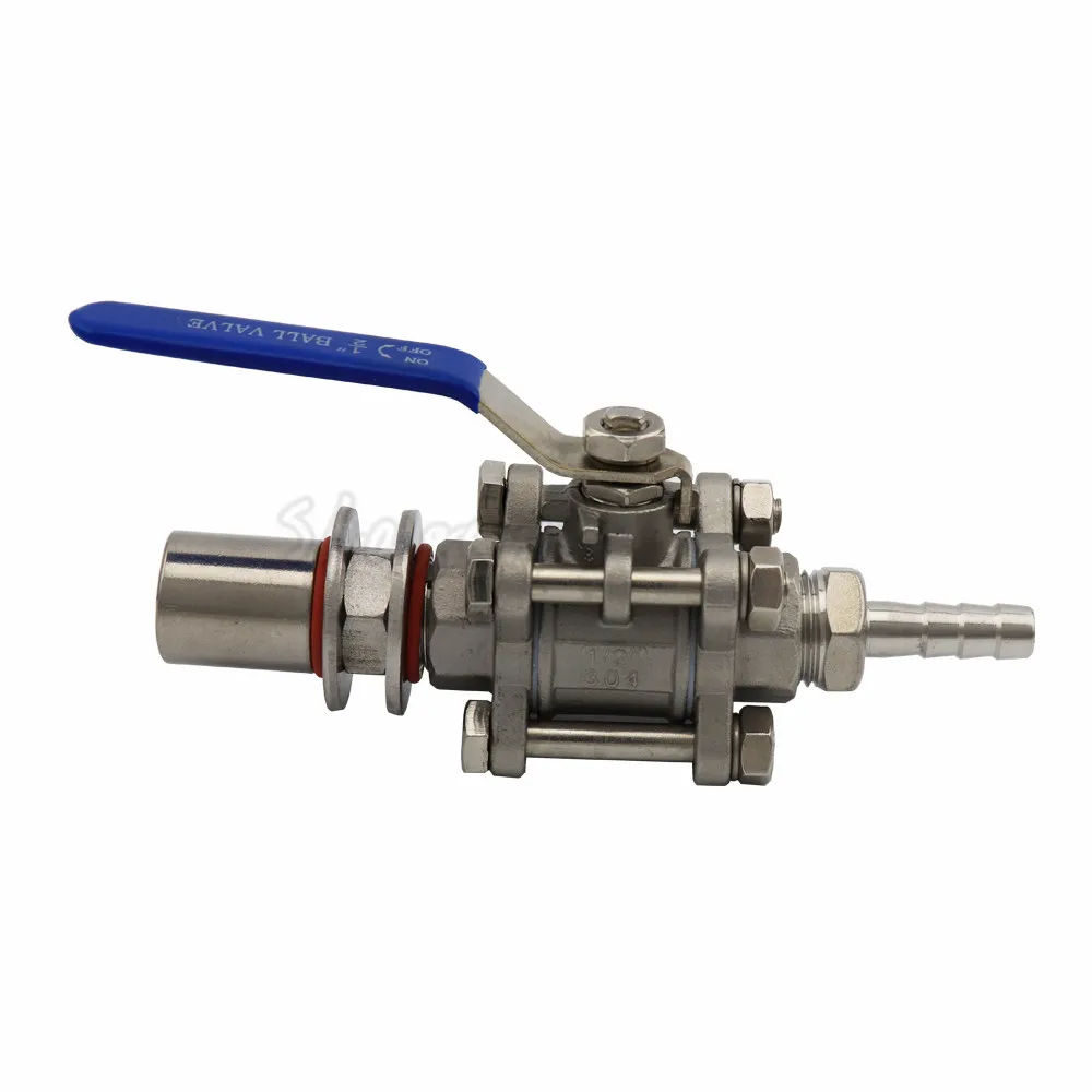 Stainless Steel Ball Valve Weldless Boil Kettle Ball Valve Bazooka Kit 6Kettle Screen, 12Hose Barb Fitting Homebrew Hardware (1)