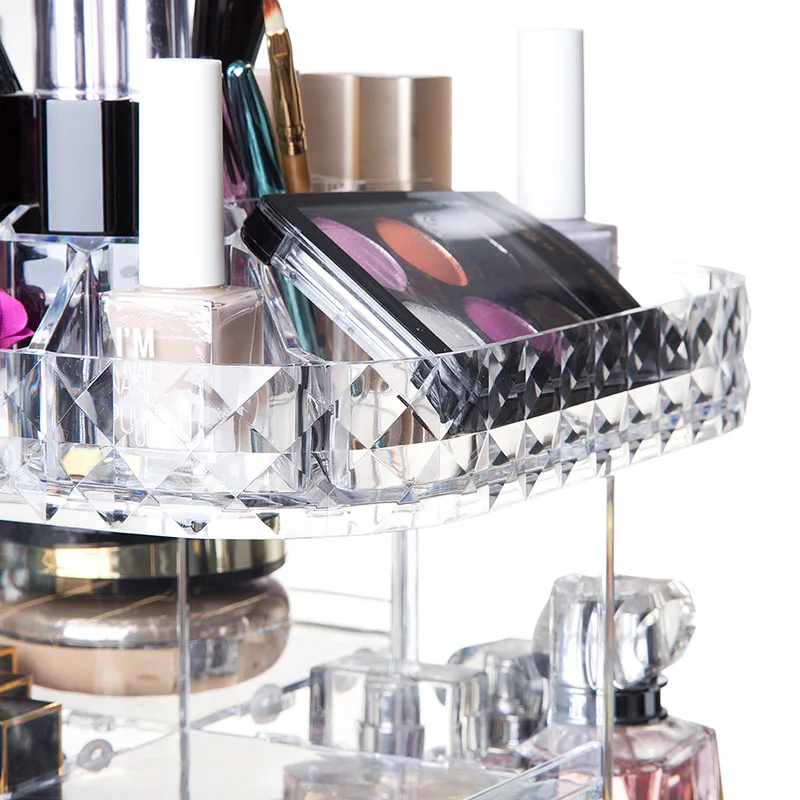 Rotatable Acrylic Cosmetic Storage Box Lipstick Display Stand Multilayer Nail Polish Rack Holder Women Makeup Organizer Case8