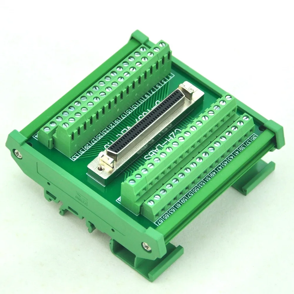Крепление на din-рейку 68-pin полушаг/0,0" Female Модуль интерфейса, DSUB, SCSI