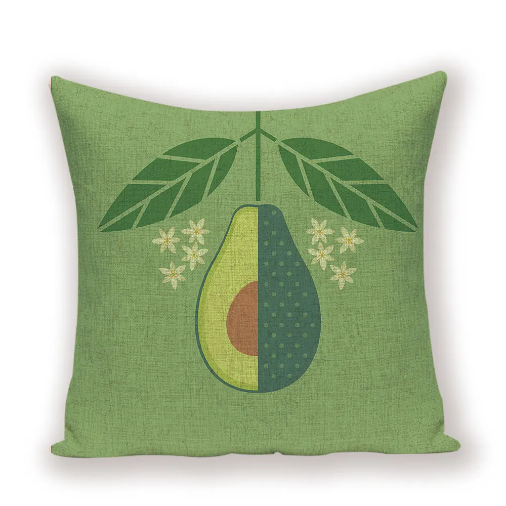 Милый мини-чехол для подушки с рисунком фруктов авокадо, фруктовая Подушка с грушевым деревом, льняная декоративная наволочка для гостиной - Цвет: L1551-12