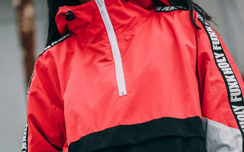 Большой плащ с капюшоном с буквенным принтом и лентой, куртка на молнии Rreen/Red, свободное осеннее пальто в уличном стиле, Мужская брендовая одежда в стиле хип-хоп