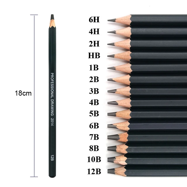 14 Pieces Professional Drawing Sketching Pencils Set