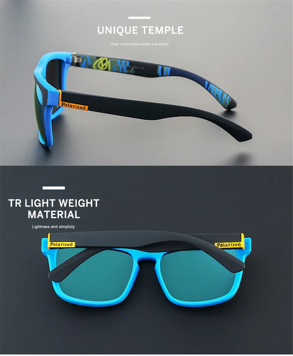 jumlai Fashionable Polarized Sunglasses Men Women Reflective Coating Square Sun Glasses UV400 Driving Fishing Sport Eyewear (13)