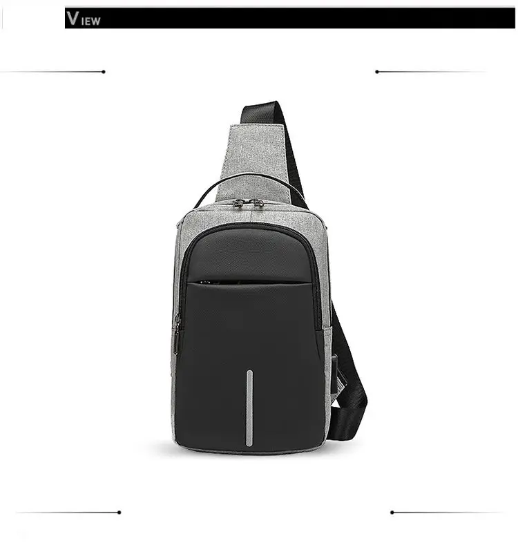 Мужская повседневная сумка через плечо с зарядкой через usb, водоотталкивающая сумка-мессенджер для путешествий, мужская сумка-слинг