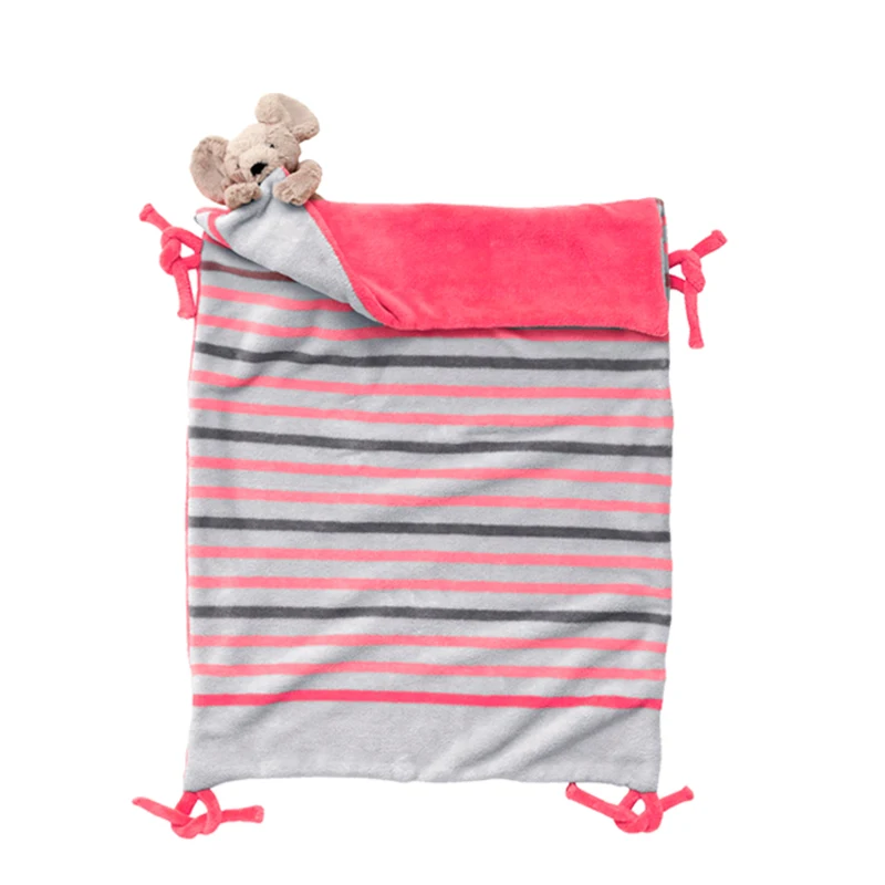 Daballa Trixx одеяло для детской коляски новорожденное мягкое Коралловое Флисовое одеяло в полоску полотенце-пеленка с лямками, чтобы прикрепить на ребенка багги