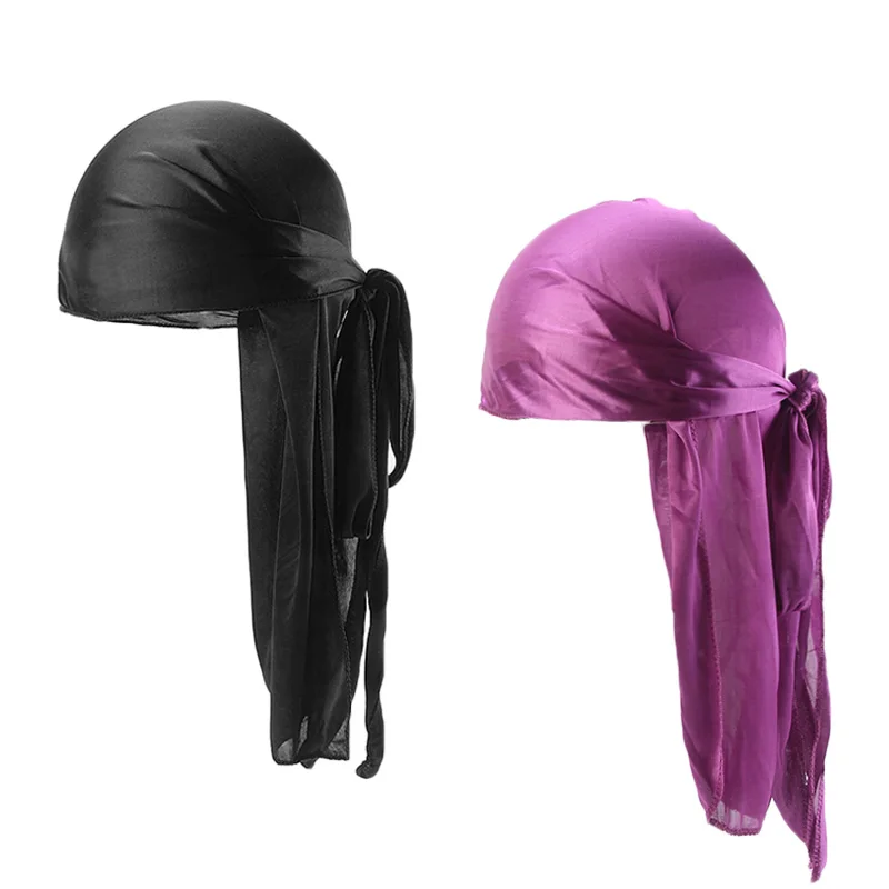 Шелковистая прочная Кепка Durags для мужчин и женщин с длинным хвостом Doo Rag Chemo