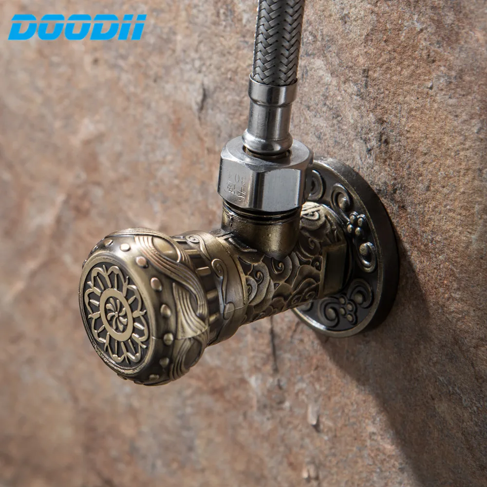 DooDii античный бронзовый угловой клапан 1/" malex1/2 аксессуары для кухни и ванной комнаты угловой клапан для туалетной раковины запорный клапан для туалета