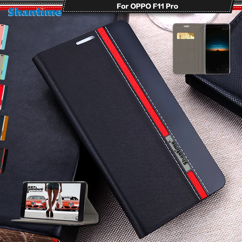 

Pu Leather Wallet Phone Bag Case For OPPO F11 Pro Flip Book Case For OPPO F11 Pro Business Case Soft Tpu Silicone Back Cover