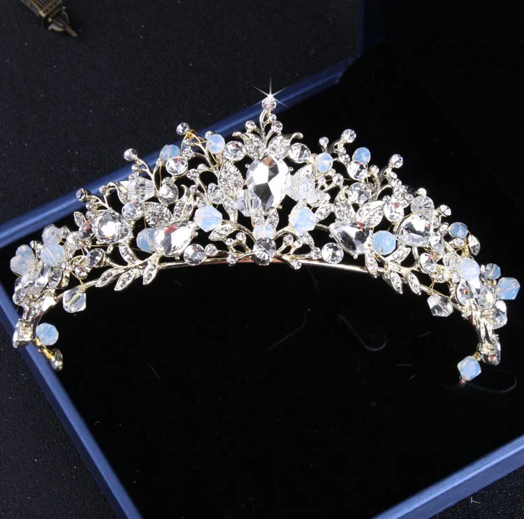 Nova Diversificada de Prata Noiva Coroas de Cristal Moda Pérola Cocar De Casamento da Rainha hiar Acessórios Jóia Do Cabelo Do Casamento Headpiece (5)